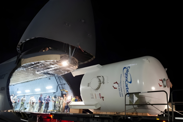 Calgon Carbon Vessel Being Loaded on Jet